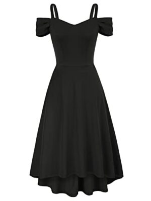 Cold Shoulder V-Neck High-Low Dress