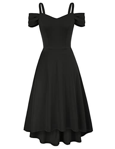 Cold Shoulder V-Neck High-Low Dress