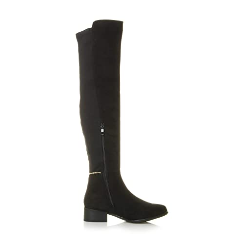 low block heel knee-high boots