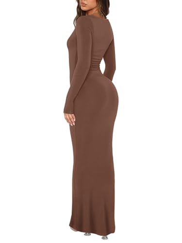Square Neck Long Sleeve Bodycon Dress