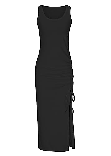 Zueauns Summer Maxi Bodycon Tank Dress for Women