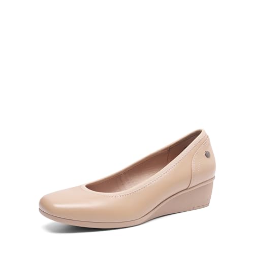 Wedge Low Heels Square Toe Pumps