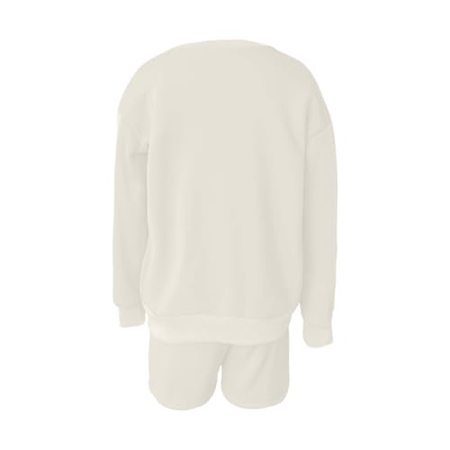 Oversized Sweatsuits White-Fox Print Set