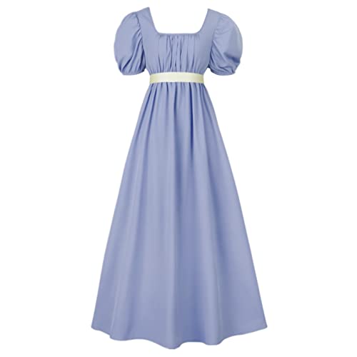 Green Regency Dress with Sash, Empire Waist