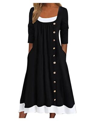 Casual Crewneck Long Sleeve Dress