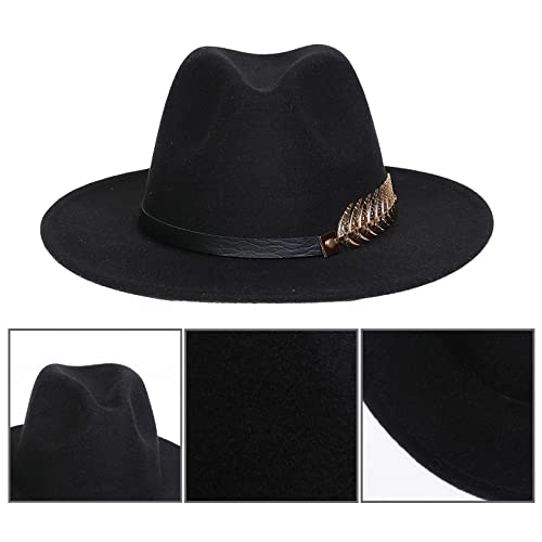 JK Home Classic 1920s Gatsby Fedora, Patchwork Wide Brim