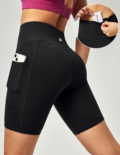 High Waist Cycling & Gym Shorts with Pockets