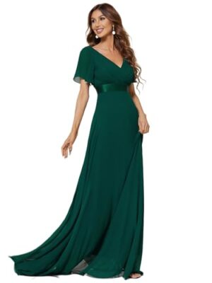 V-Neck Chiffon Evening Dress