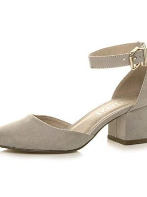 Low block heel ankle strap shoes