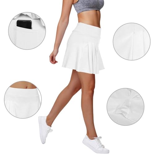 Pleated Tennis Skirt with Pockets, High Waist