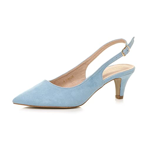Low heel slingback court shoes