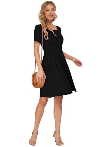 Short Sleeve Pleated Casual Dress
