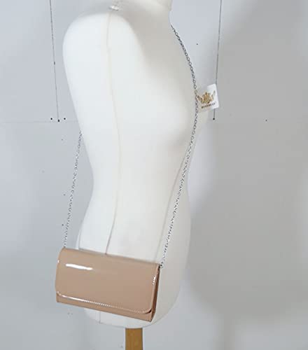 Patent Flap Clutch Bag