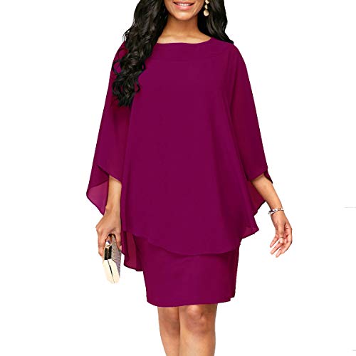 Plus Size Chiffon Party Midi Dress
