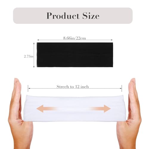 7cm Wide Black Headbands, 2-Pack