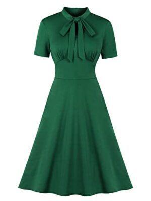 1940s Vintage Keyhole Bowtie Dress