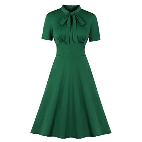 1940s Vintage Keyhole Bowtie Dress