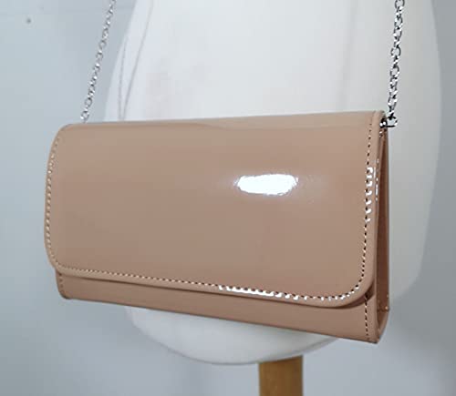 Patent Flap Clutch Bag