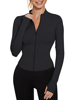 Long Sleeve Yoga Crop Top with Thumb Holes