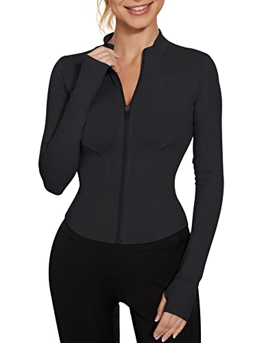 Long Sleeve Yoga Crop Top with Thumb Holes