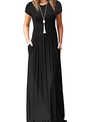 Maxi Dress with Pocket, Short Sleeve