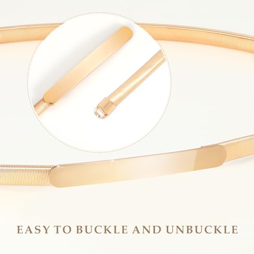 Thin Gold Metal Stretch Chain Belt