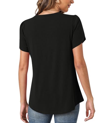 Summer Petal Sleeve Pleated Blouse