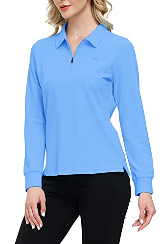 Long Sleeve Polo Shirt with 1/4 Zipper