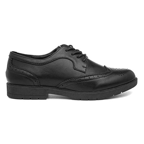 Black Brogue Lace-Up Shoe