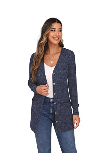 Long Sleeve V Neck Cardigan with Pocket
