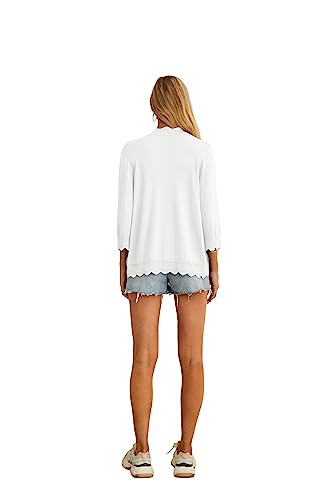 3/4 sleeve ruffle cardigan