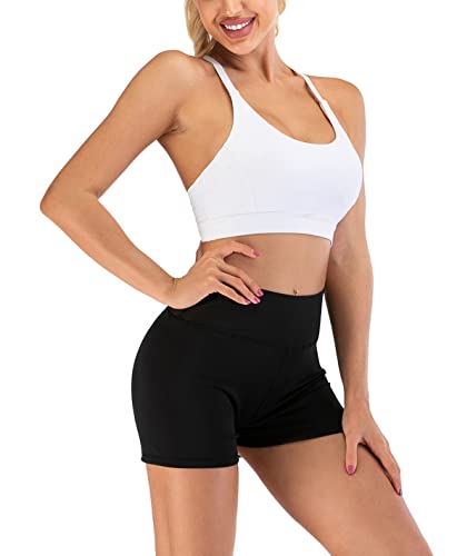 High Waisted Yoga Gym Shorts Black