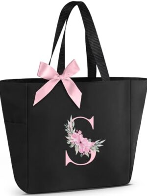Vavabox Personalised Bridesmaid Tote Bag, Waterproof, Black, S