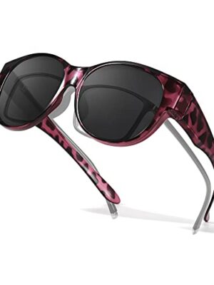 LVIOE Polarised Fitover Sunglasses, Round Frame, UV Protection