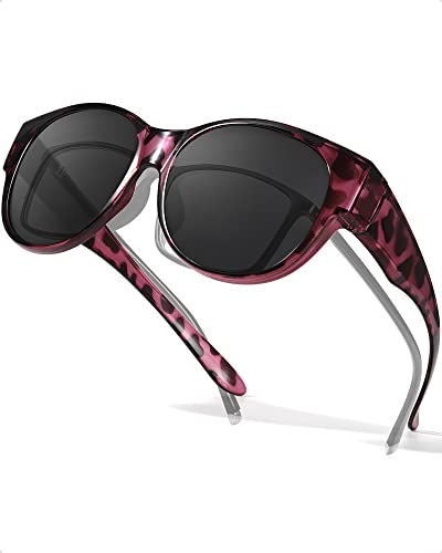 LVIOE Polarised Fitover Sunglasses, Round Frame, UV Protection