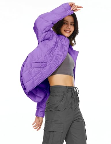 Lightweight Puffer Jacket with Stand Collar