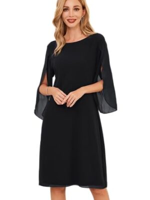 Summer Chiffon 3/4 Sleeve Dress