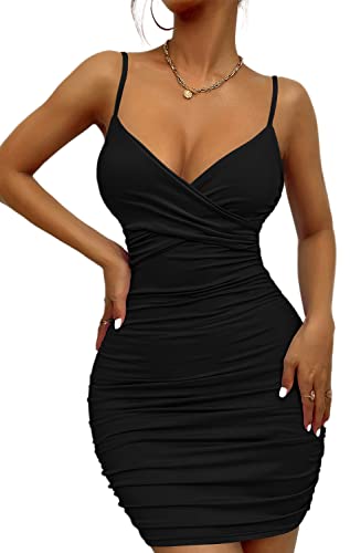 Sexy Mini Bodycon Ruched Tank Dress