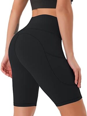 High Waisted Sports Shorts with Pockets