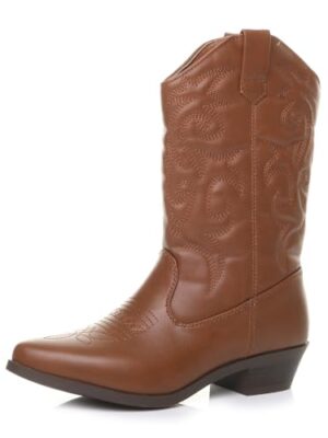 Low Block Heel Western Ankle Boots