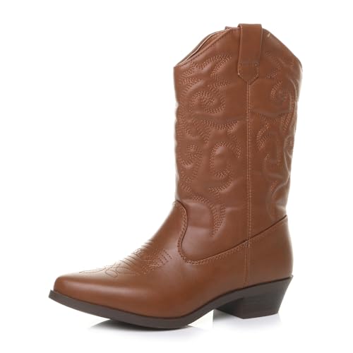 Low Block Heel Western Ankle Boots