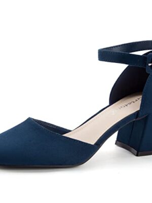 Block Heels Square Toe Ankle Strap Shoes