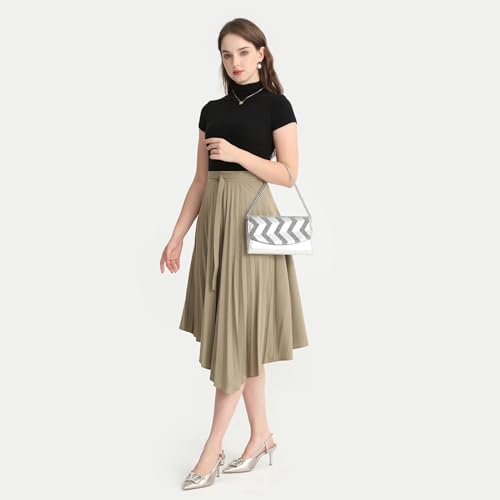 Miss Lulu Women's Gold Clutch with Detachable Chain Strap