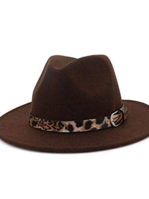 Panama Hats with Leopard Belt Buckle