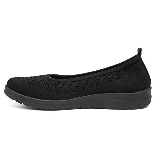 Black Slip-On Ballerina Shoes