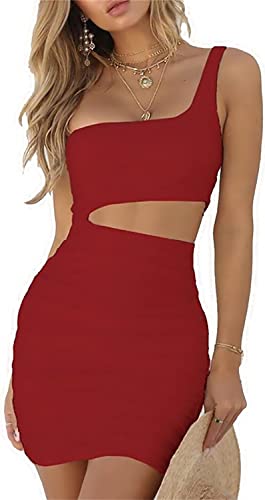 Sexy 1 Shoulder Sleeveless Mini Dress
