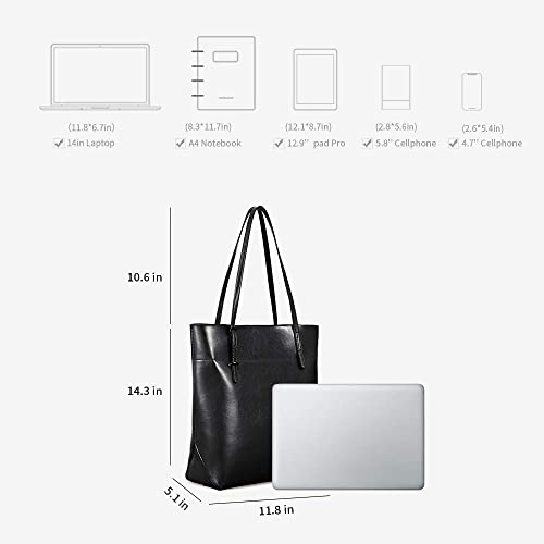 Kattee Vintage Women Leather Tote Bag, Large & Stylish