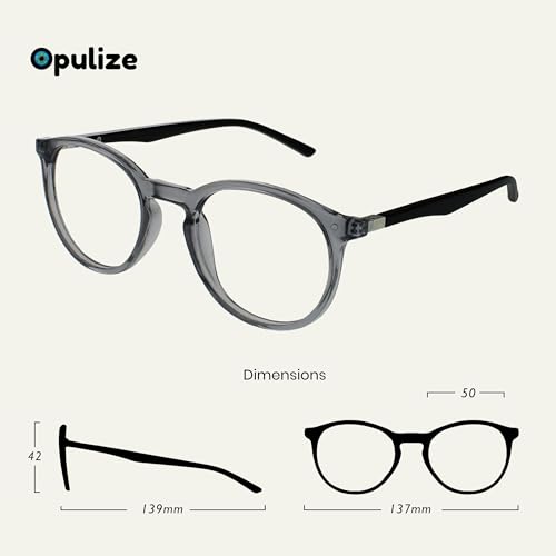 OPULIZE Blue Light Blocking Glasses Slim Round Frame