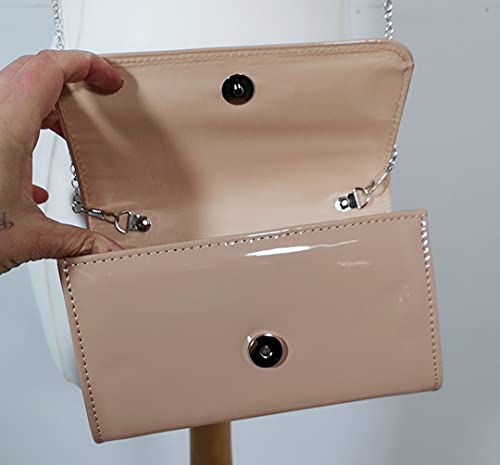 Patent Flap Clutch Bag