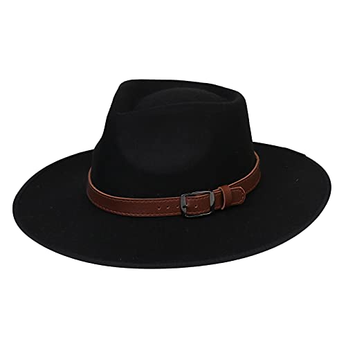 Wool Felt Fedora Hat - One Size - Black